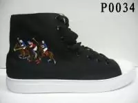 polo ralph lauren oiled suede high top boat chaussures in lt poo34 noir